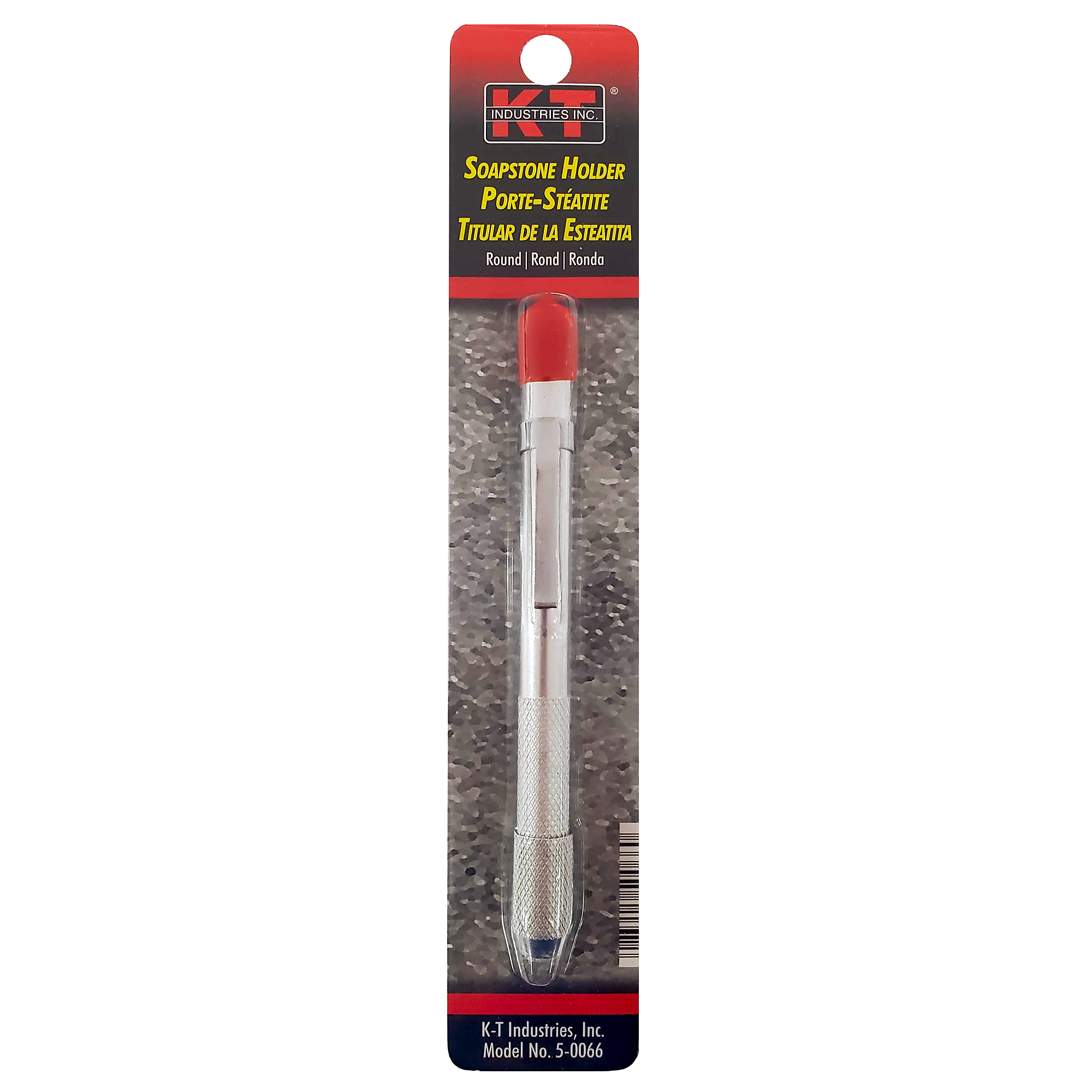 K-T Industries Round Soap Stone Holder — 3/8in. Diameter, Aluminum, Includes No. 1 White Soapstone, Model# 5-0066